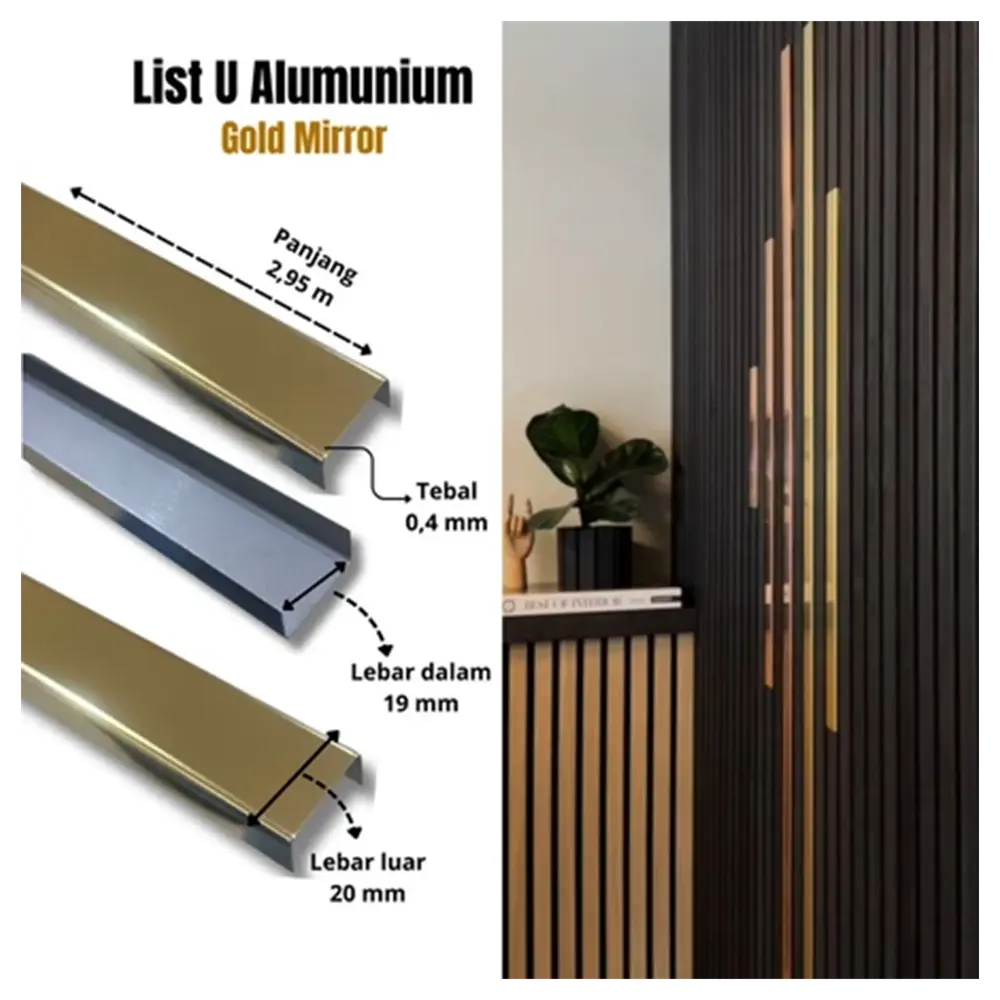 List U Alumunium WPC - Blue Gold