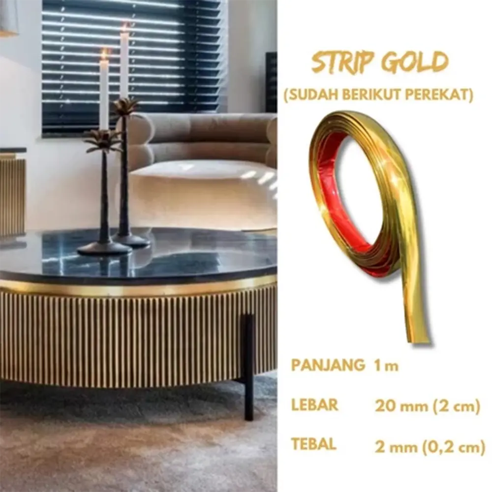 List Strip Alumunium 20mm - Gold